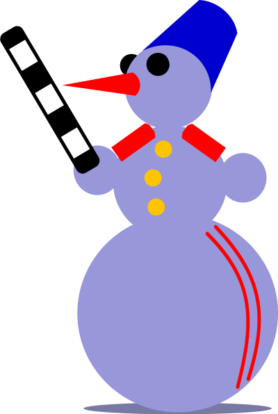 Snowman Traffic Cop by Rones clipart