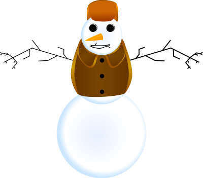 Snowman with clothes clipart