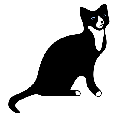 Snowshoe cat silhouette clipart