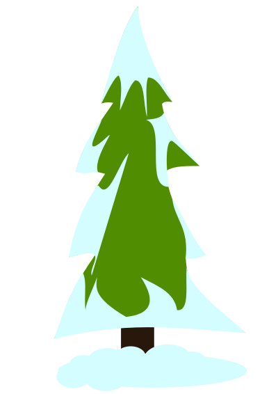 Snowy pine tree clipart