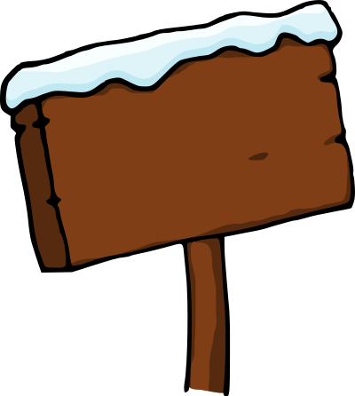 Snowy signboard clipart