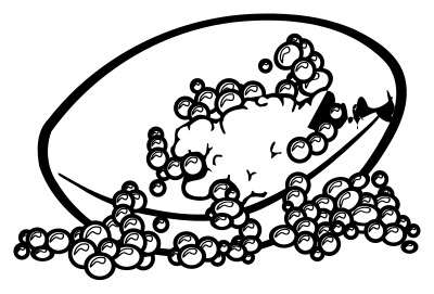 Soap bar - lineart clipart