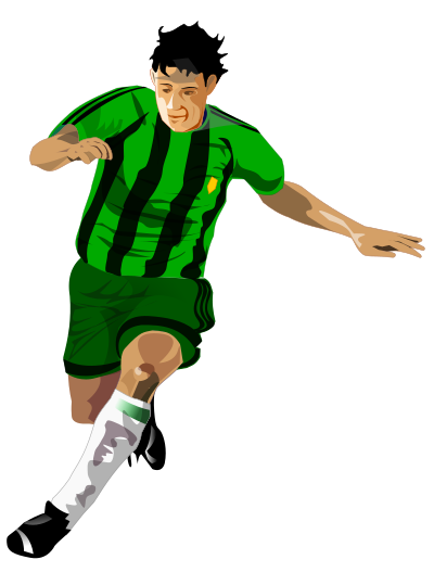 Soccer Player (Green/Black) clipart