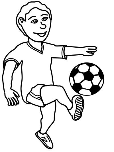 Soccer playing boy clipart