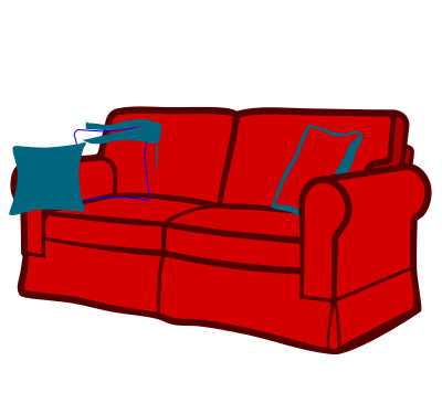 Sofa - coloured clipart