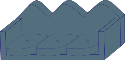 Soft blue couch clipart