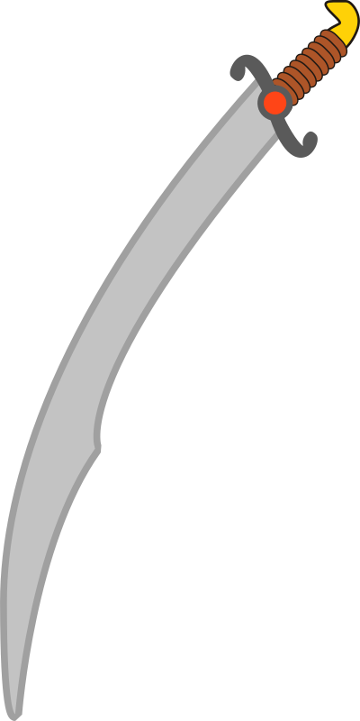 Soft-colored Long Scimitar clipart