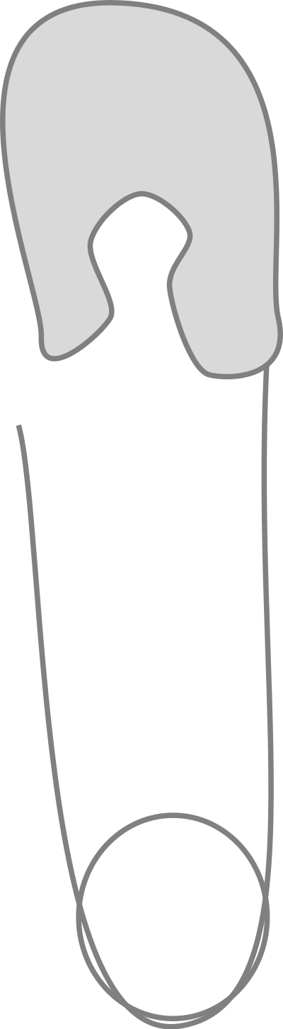 Soft gray safety pin clipart