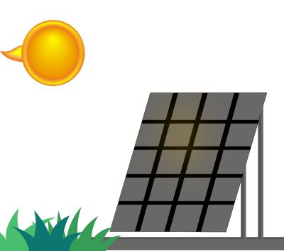 Solar Panel with Sun clipart