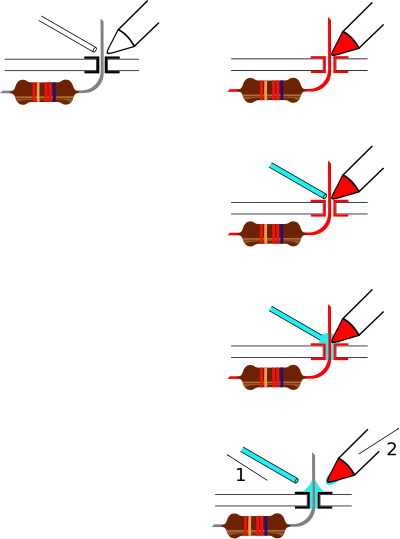 Soldering steps clipart