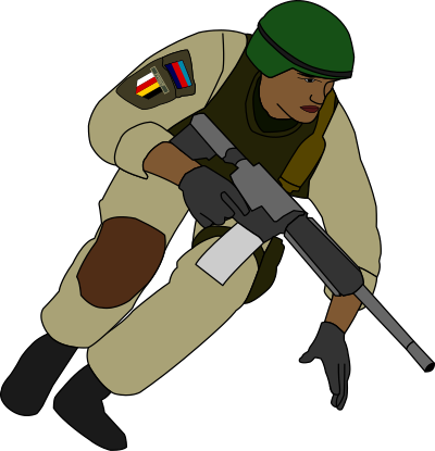 Soldier in action clipart