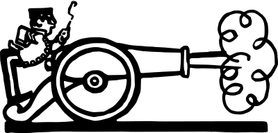 Soldier Shoots a Cannon clipart