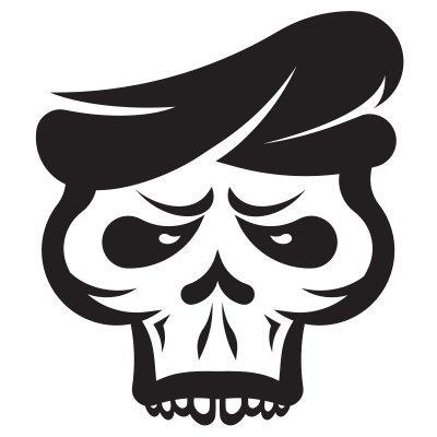 Soldier skull with beret clipart