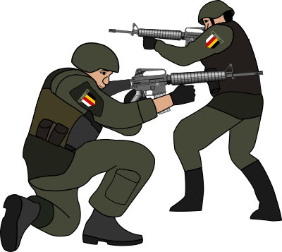 Soldiers in battle clipart