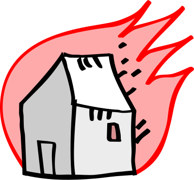 Solea's burning house (graffiti) clipart