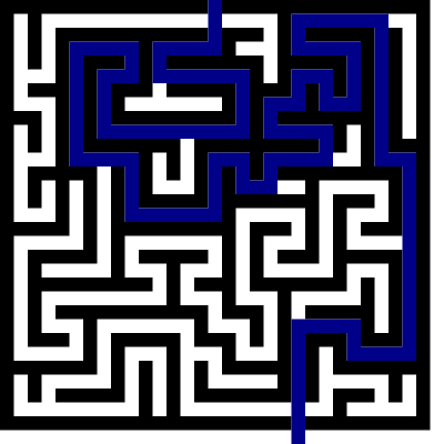 Solution to Simple Maze Puzzle clipart