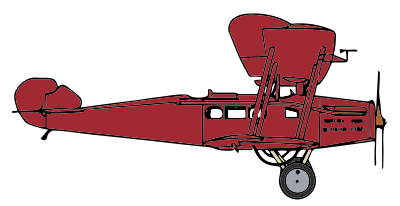 Sopwith Antelope biplane color clipart