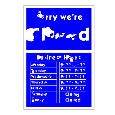 Sorry we're closed clipart