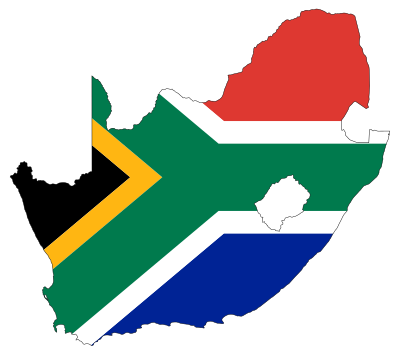 South Africa Flag Map With Stroke clipart