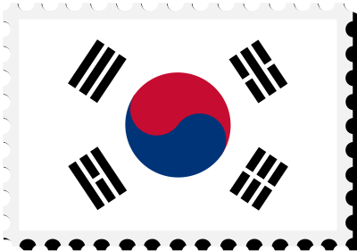 South Korea flag stamp clipart