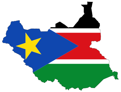 South Sudan Flag Map With Stroke clipart