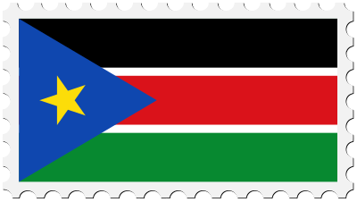 South Sudan flag stamp clipart