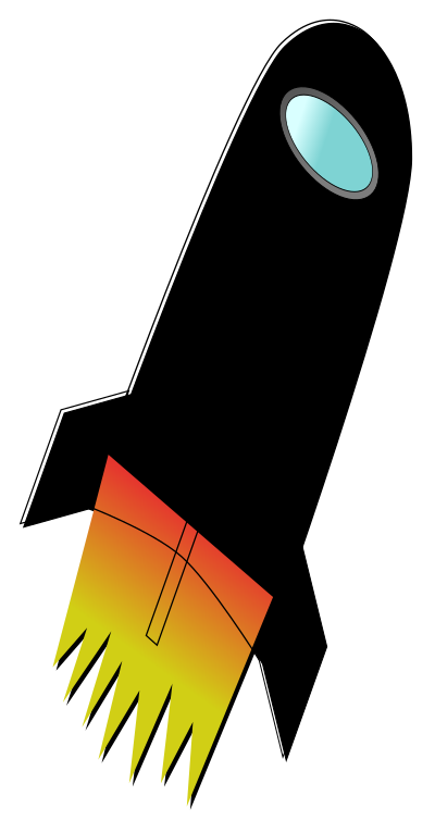 Space Rocket Whit Fire clipart