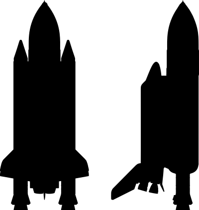 Space Shuttle Discovery 4 Silhouette clipart