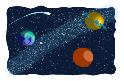 Space sketched clipart