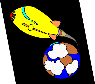 Spaceship leaving earth clipart