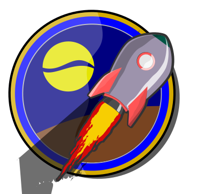 Spaceship on insignia clipart