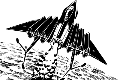 Spaceship taking off clipart