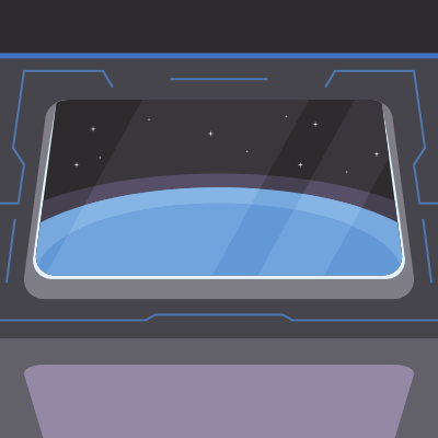 Spaceship window view clipart
