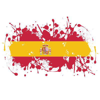 Spanish flag paint splatter clipart