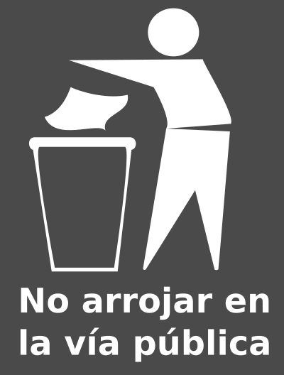 Spanish Trash Bin Sign clipart