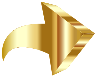 Sparkling Gold 3D Arrow clipart