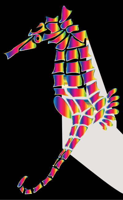 Spectral Stylized Seahorse Silhouette clipart