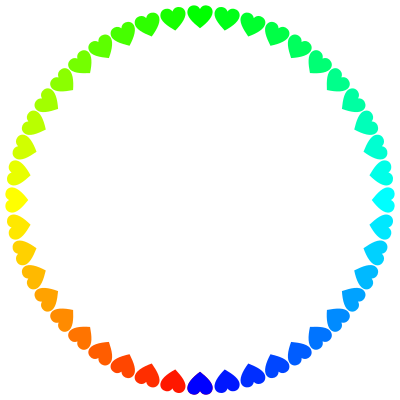 Spectrum Hearts Frame clipart