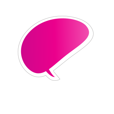 Speech balloon pink colour clipart
