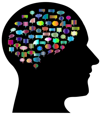 Speech Brain Man Polyprismatic clipart