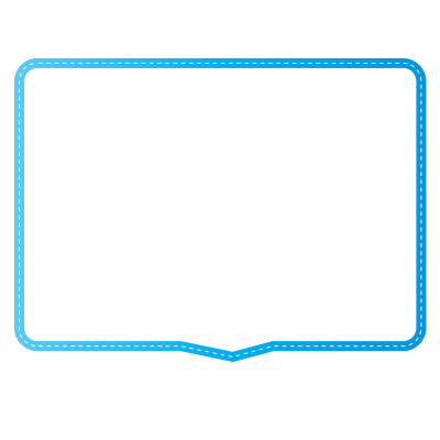 Speech bubble with blue border clipart