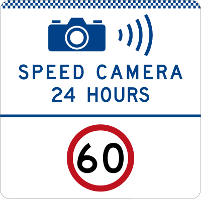 Speed Enforcement Camera Road Sign in Australia clipart