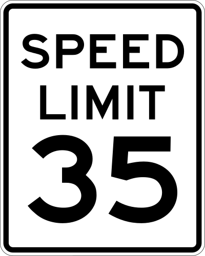 Speed Limit 35 clipart