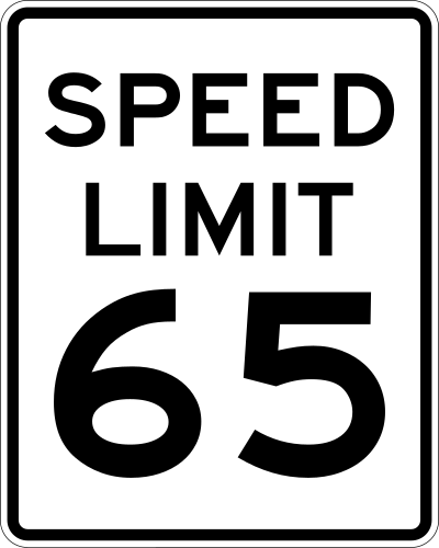 Speed Limit 65 clipart