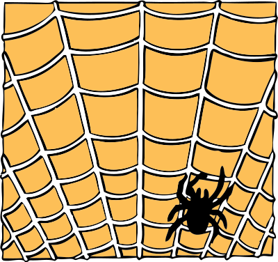 Spider on a spider web clipart