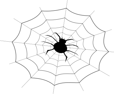 Spider on spider net clipart