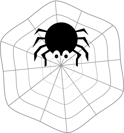 Spider on Web clipart