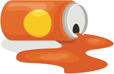 Spilled Orange Drink clipart