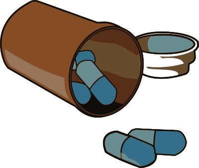 Spilled pills clipart