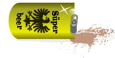 Spilled Yellow Beer Can clipart